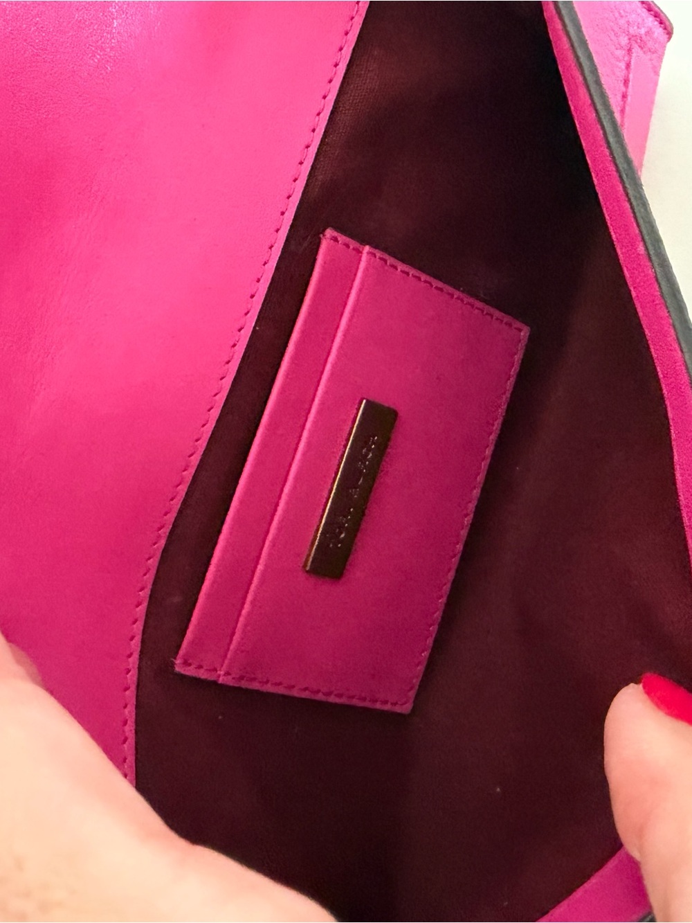 Tory Burch Hot Pink Logo Continental Clutch - Picture 4 of 4